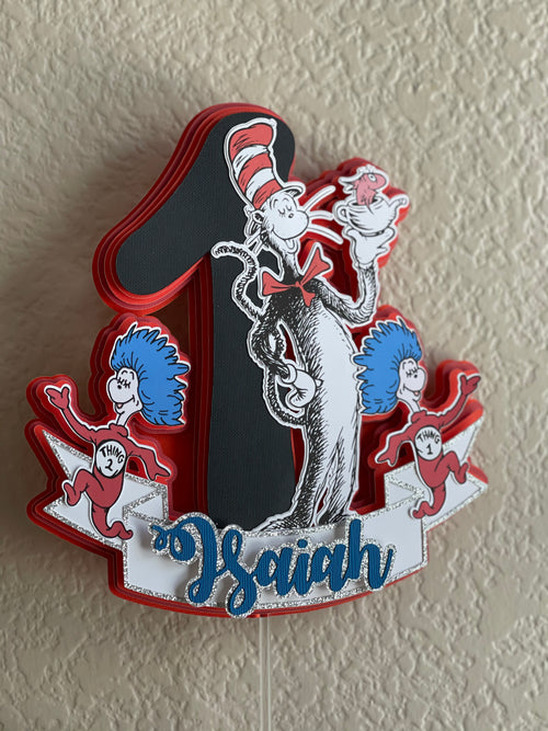 cat in the hat cake topper