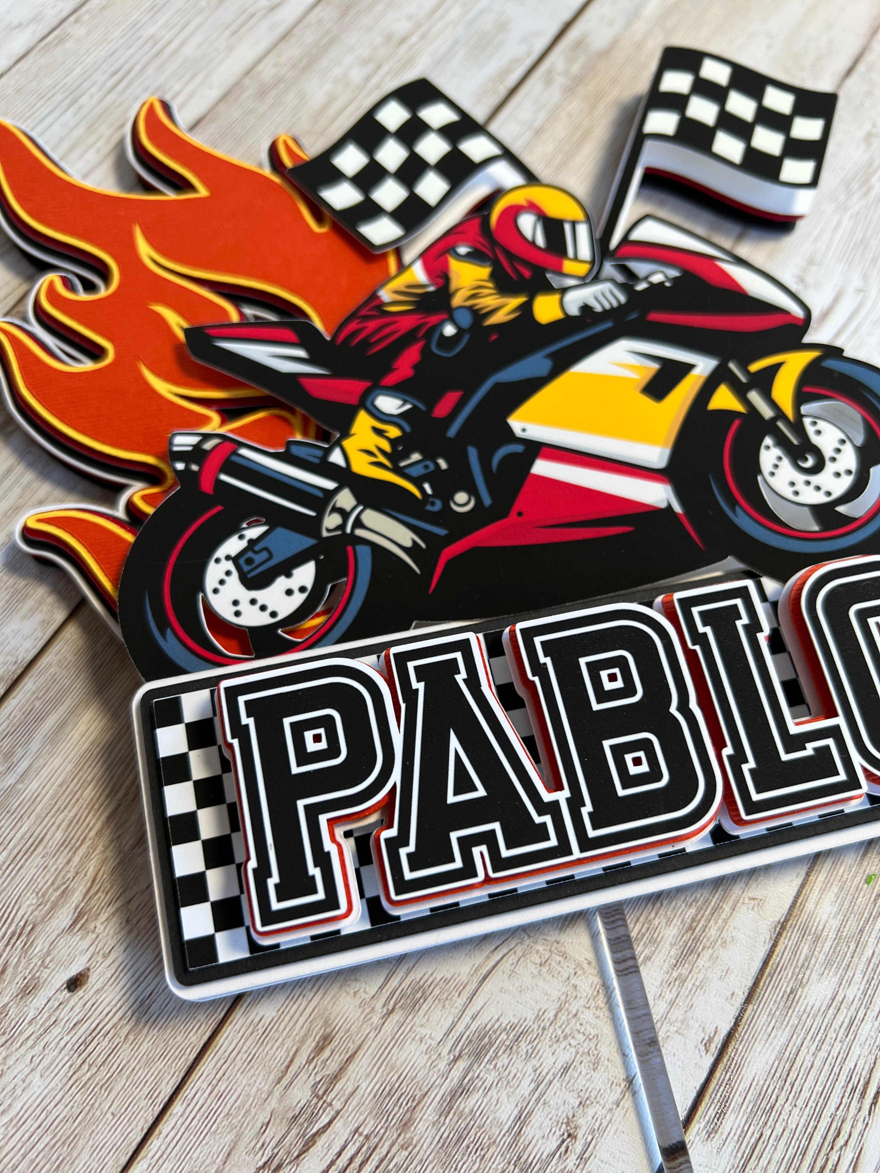 dirt biker cake topper