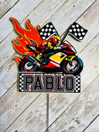 Motocross biker cake topper