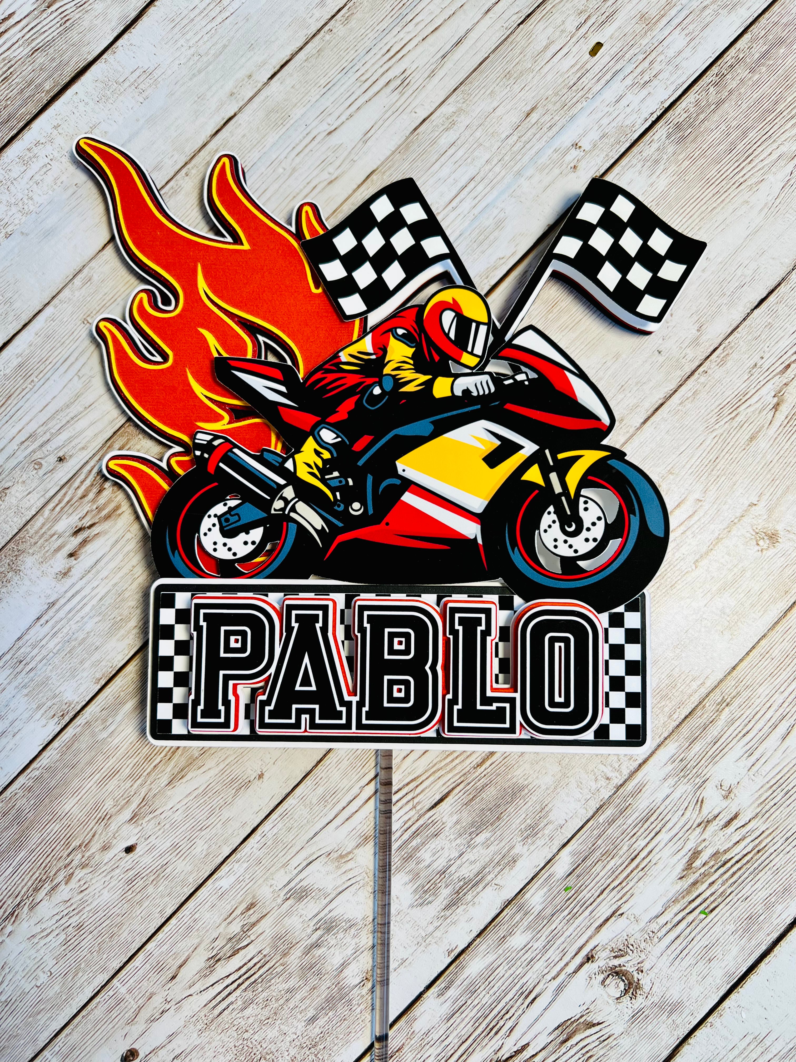 Motocross biker cake topper