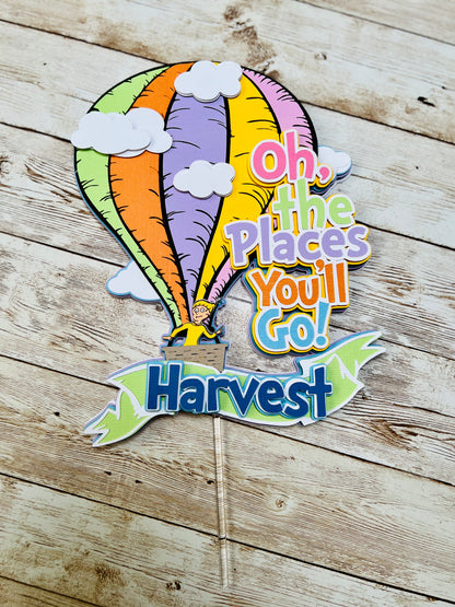 dr seuss the places you'll go cake topper