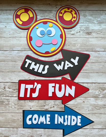 Mickey Mouse and friends quote signs