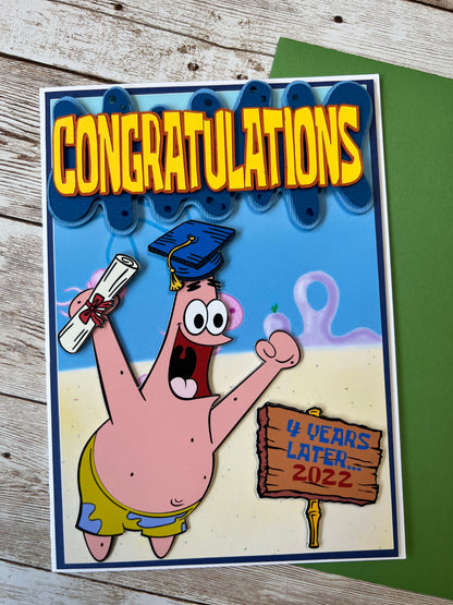 Patrick Star Graduation Card