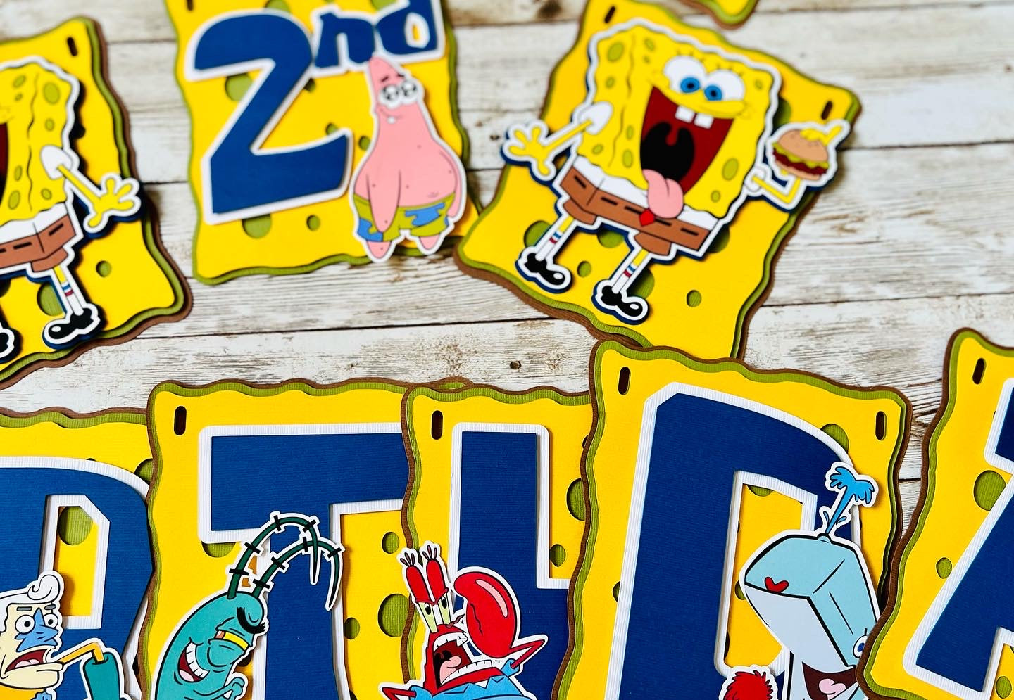 spongebob squarepants birthday banner