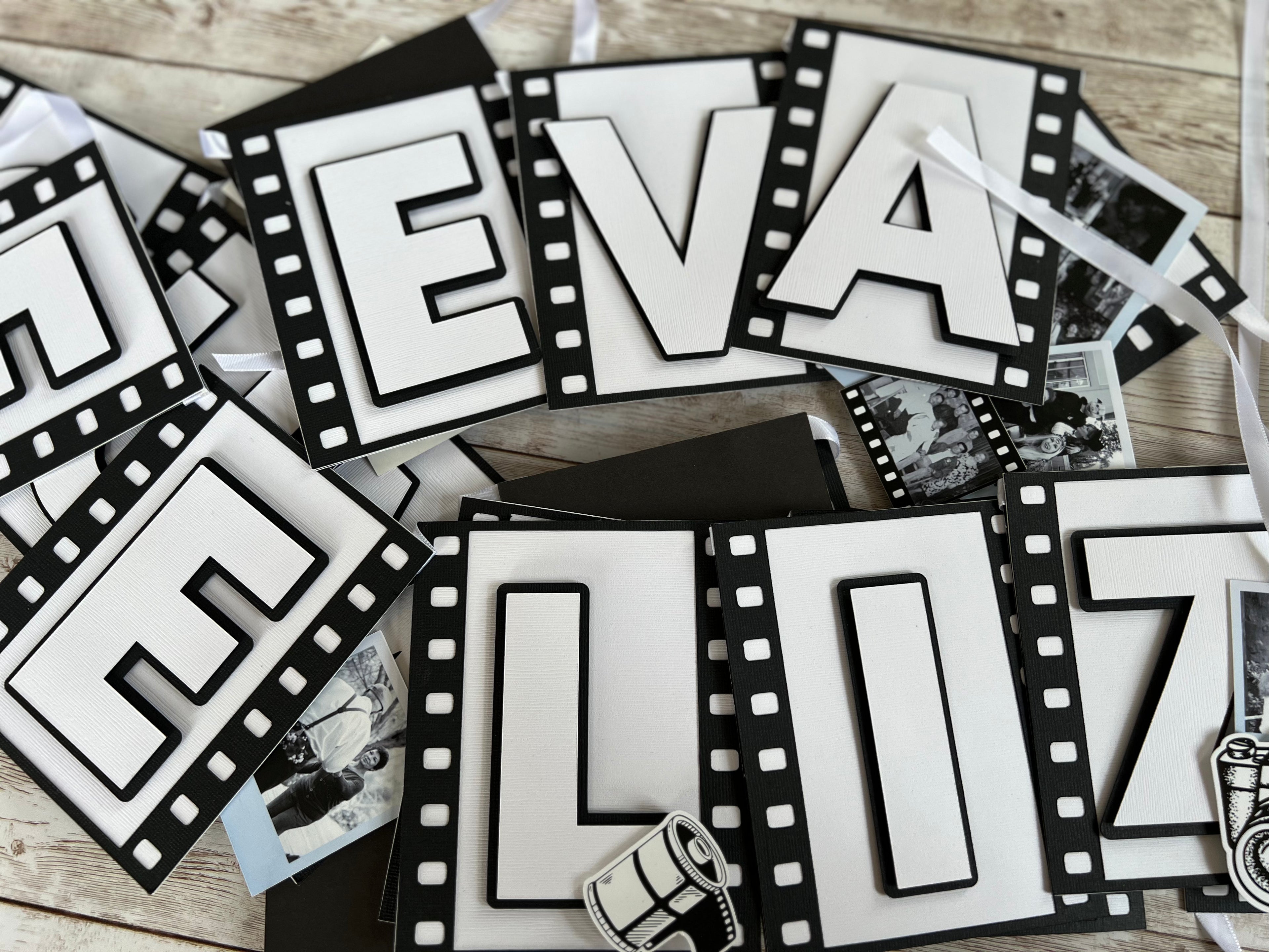 black and white banner