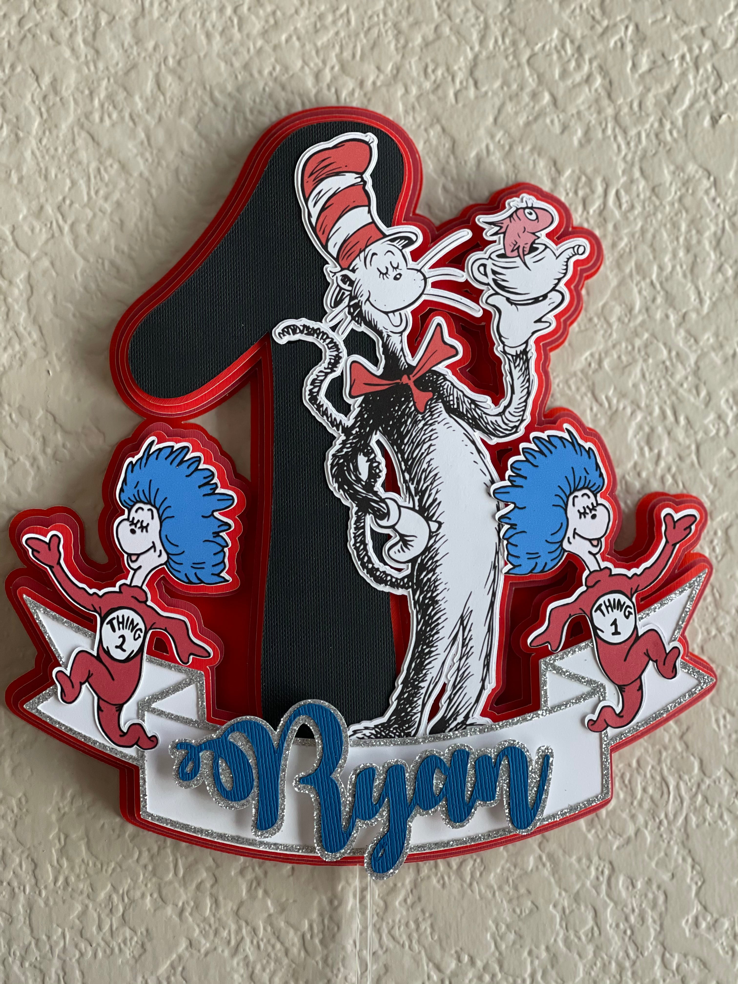 cat in the hat cake topper