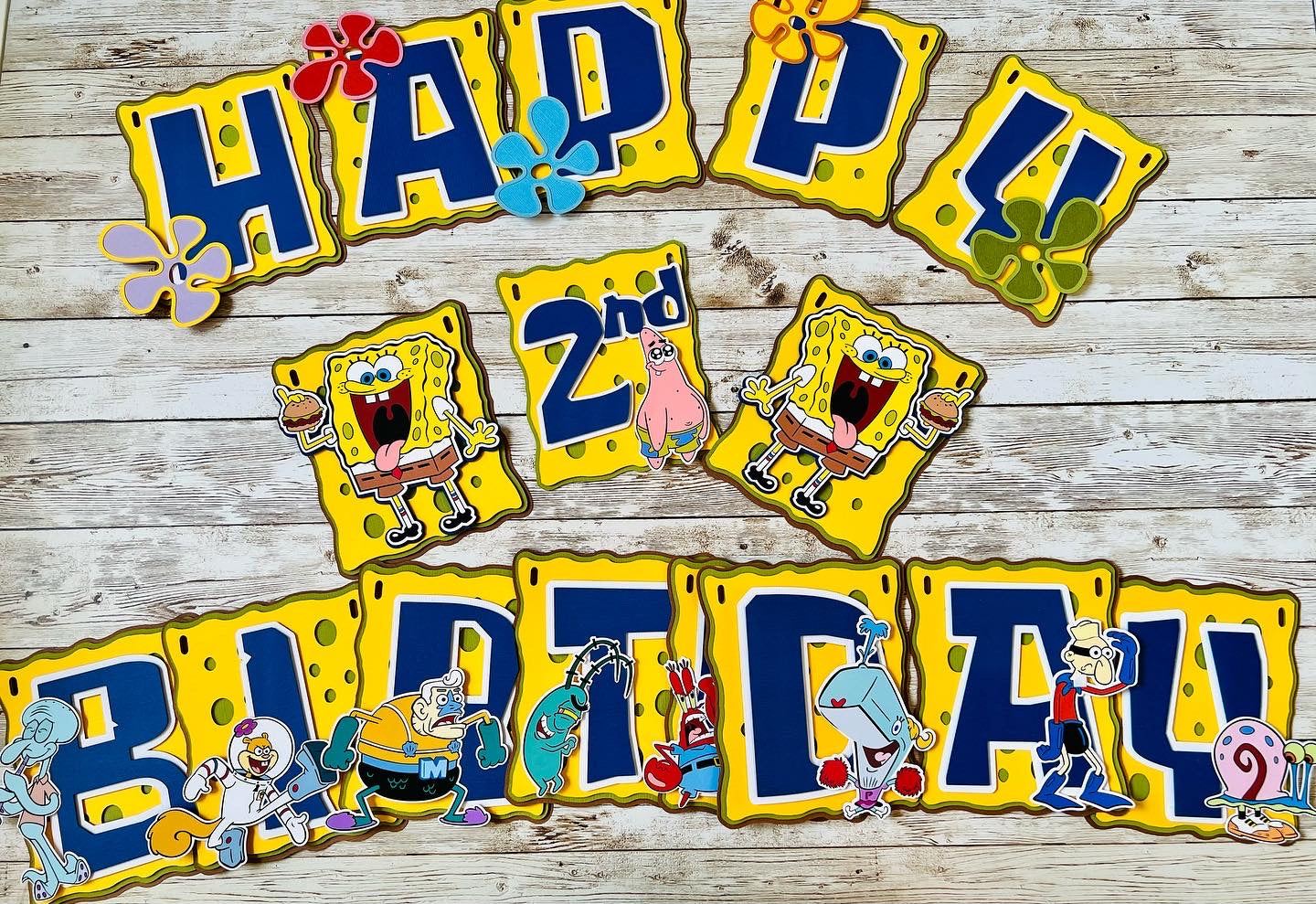 spongebob squarepants birthday banner