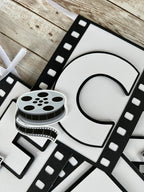 black and white banner