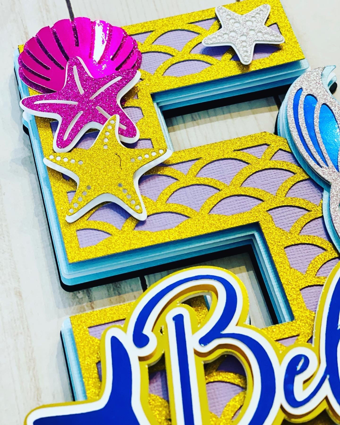 Mermaid Cake Topper, Personalized Cake Topper,