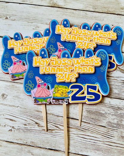 spongebob cupcake toppers