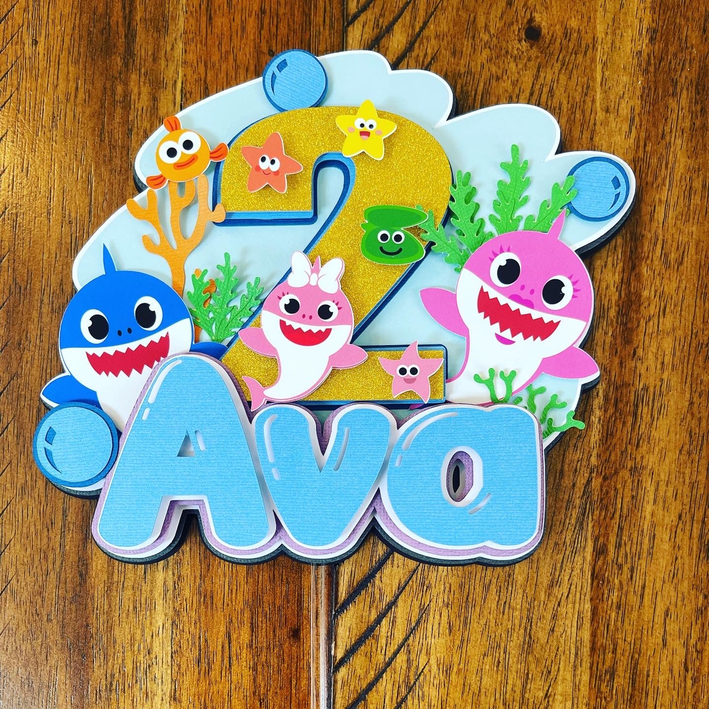 baby shark cake topper