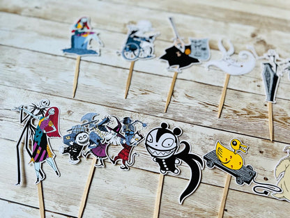 Nightmare Before Christmas Cupcake Topper Set of 12