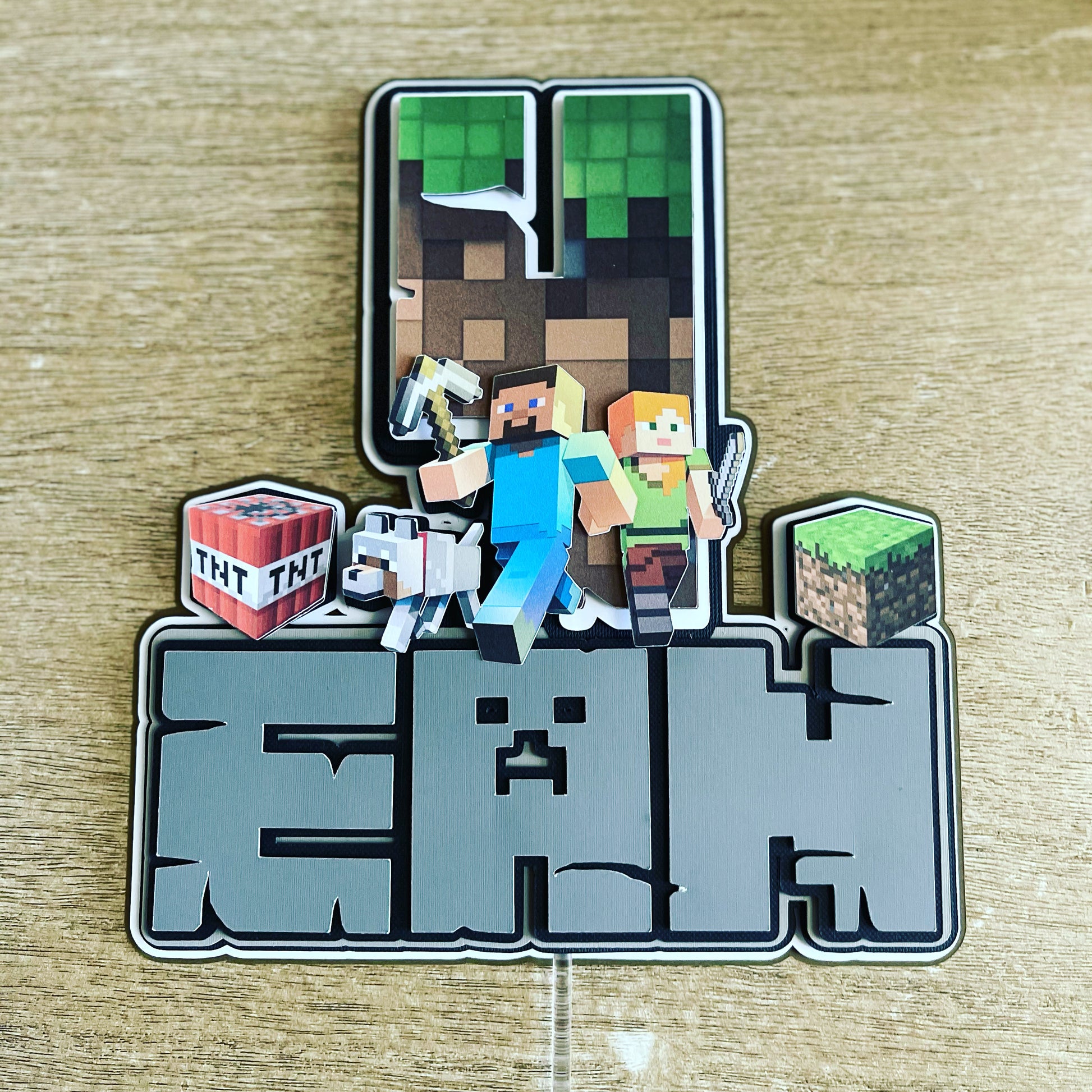 minecraft cake topper