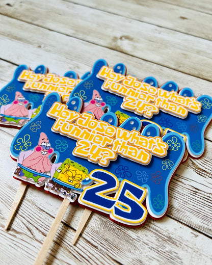 personalized cupcake toppers Spongebob Squarepants 