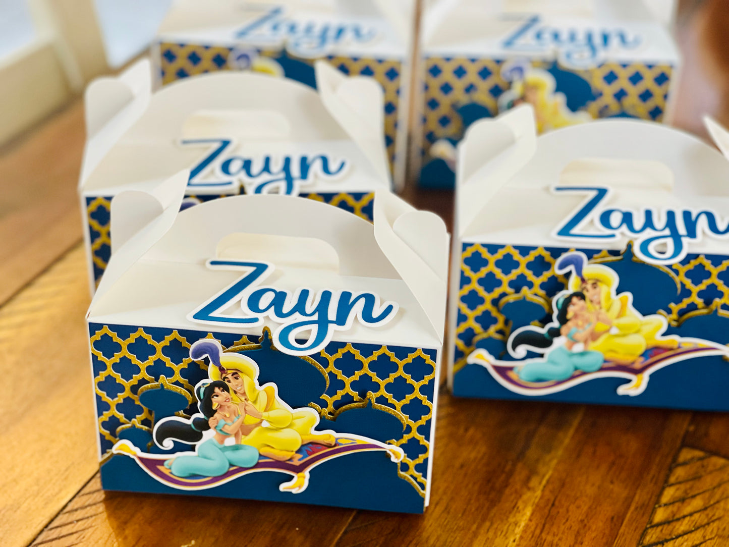 aladdin jasmine disney princess favors boxes 