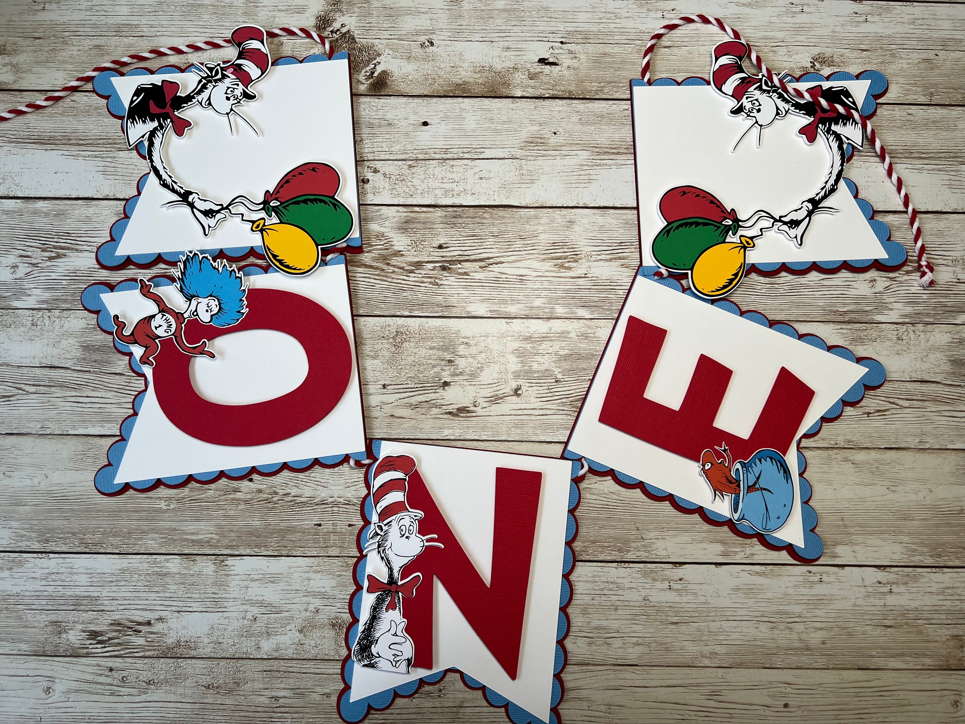 DR SEUSS CAT IN THE HAT BIRTHDAY BANNER
