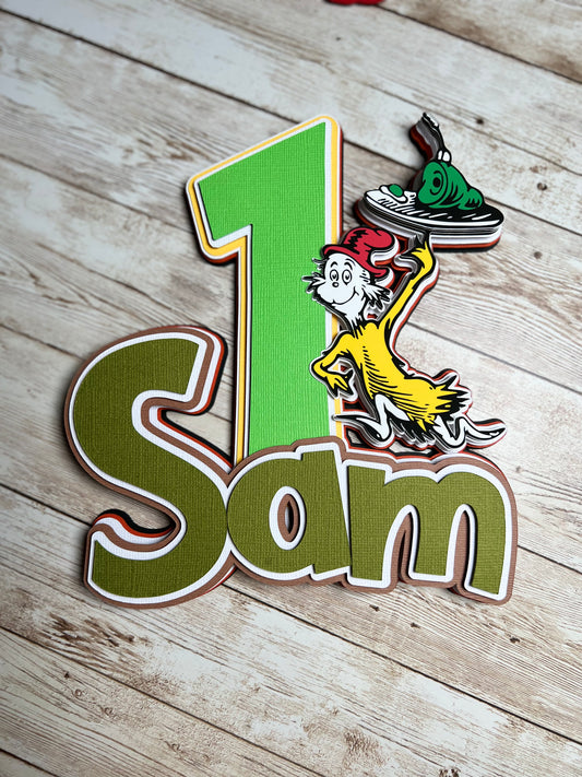 Green Eggs and Ham Cake Topper 