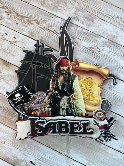 Pirates of the Caribbean cake topper
