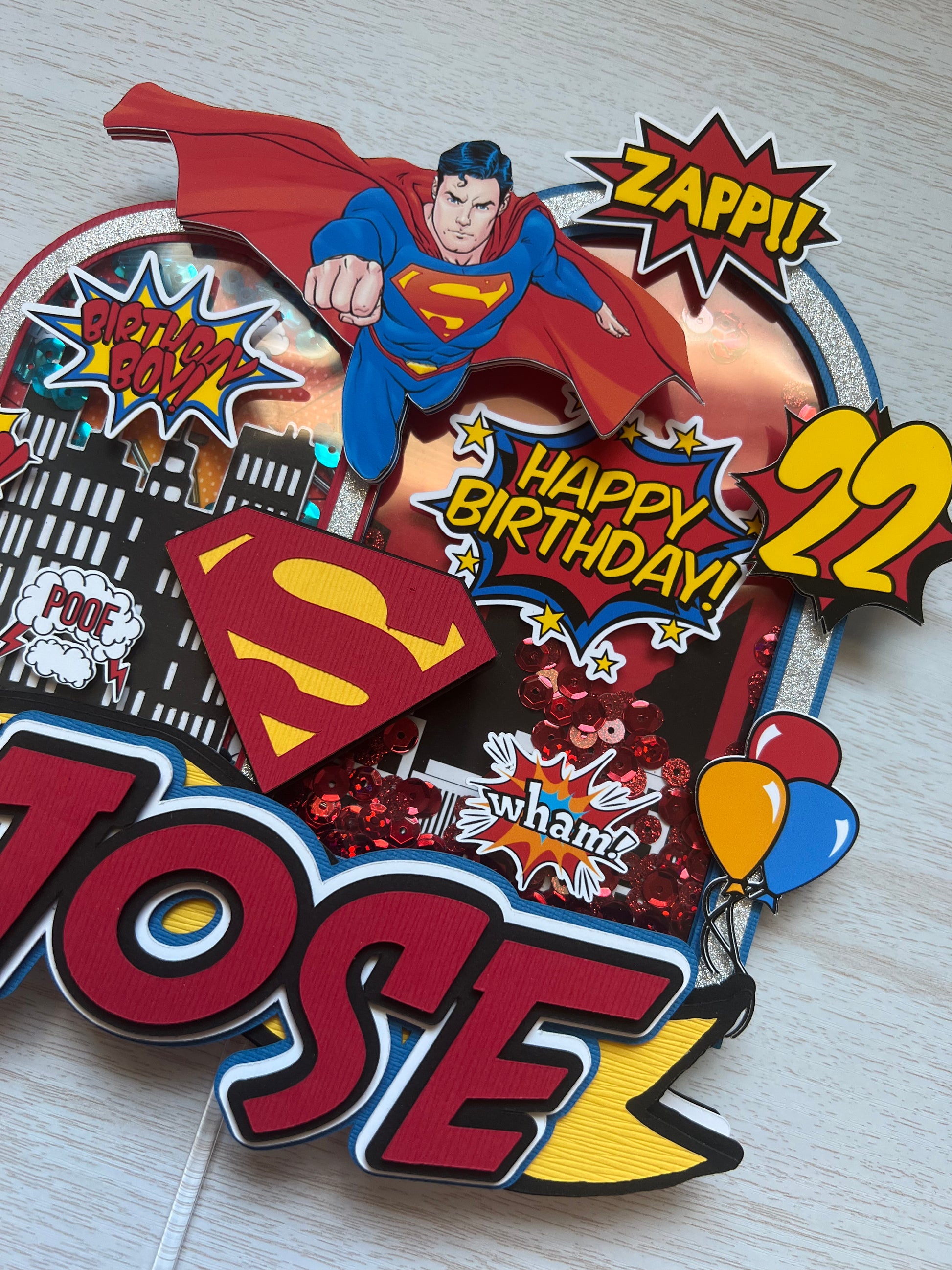 superman happy birthday cake