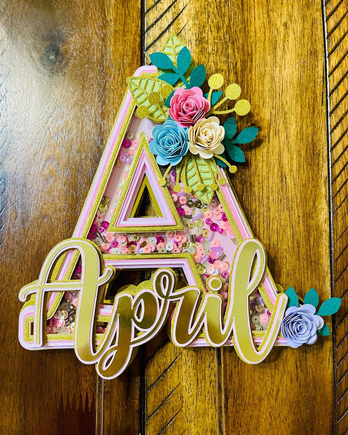 Letter A Shaker Cake Topper