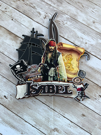 pirates of the Caribbean cake topper