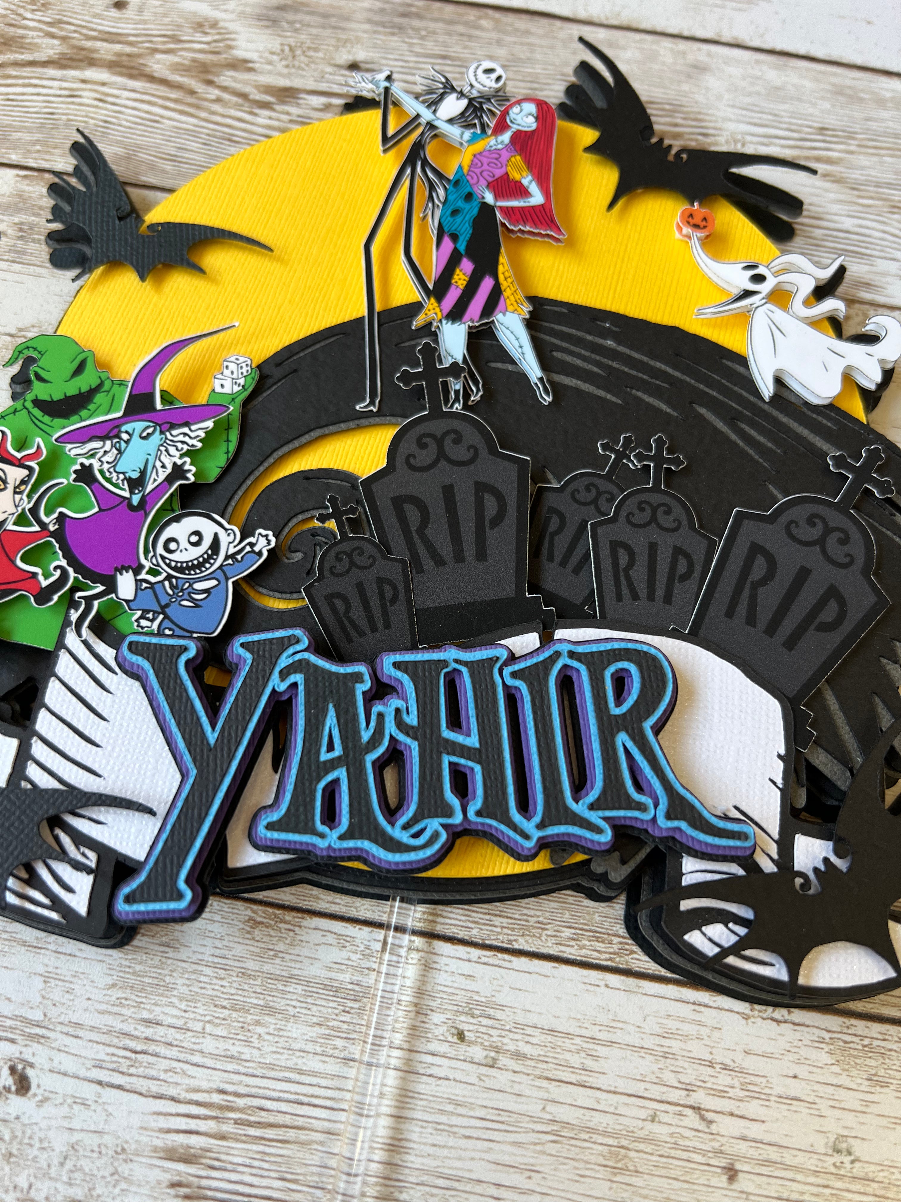 Nightmare Before christmas personalized cake topper