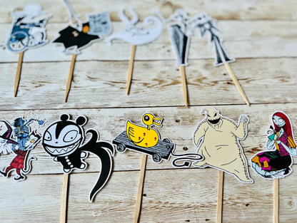 Nightmare Before Christmas Cupcake Topper Set of 12