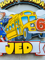 the magic school bus cake topper