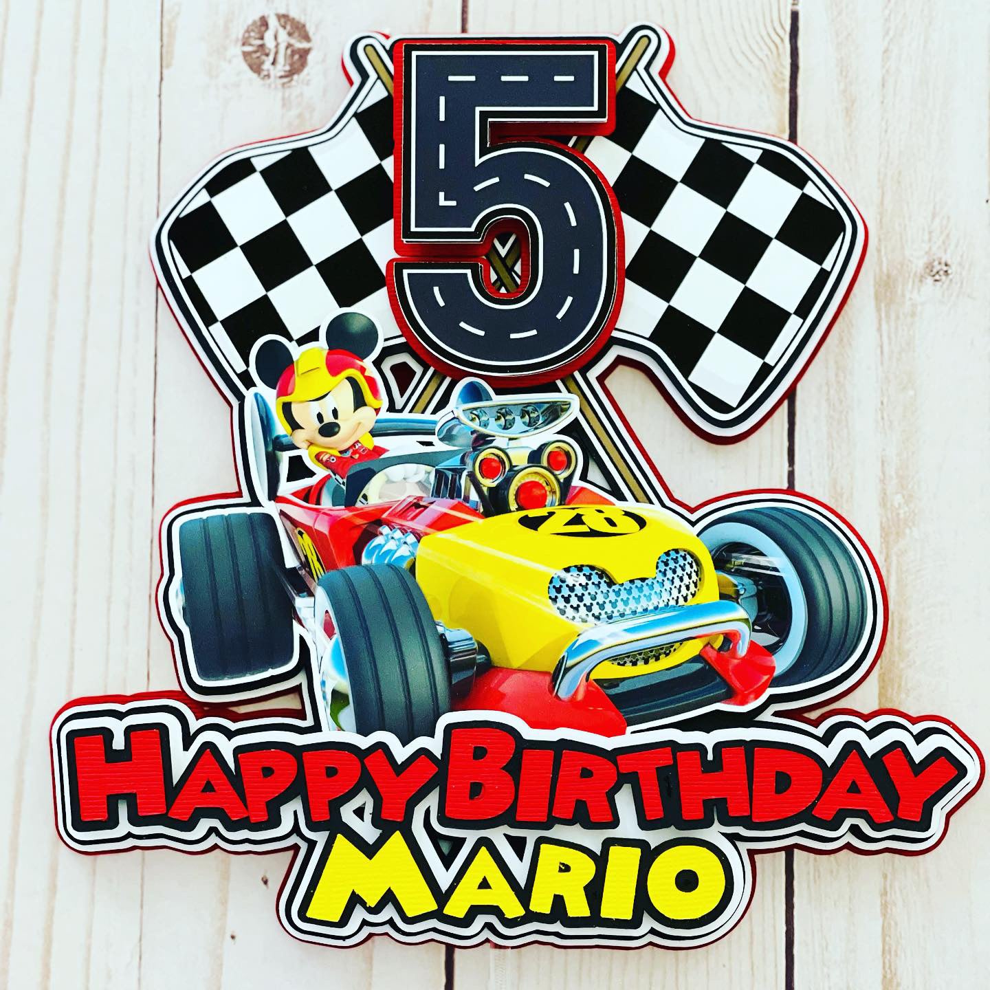 Mickey Mouse Roadster Cake Topper