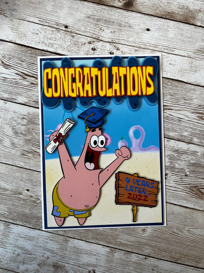 Patrick Star Graduation Card