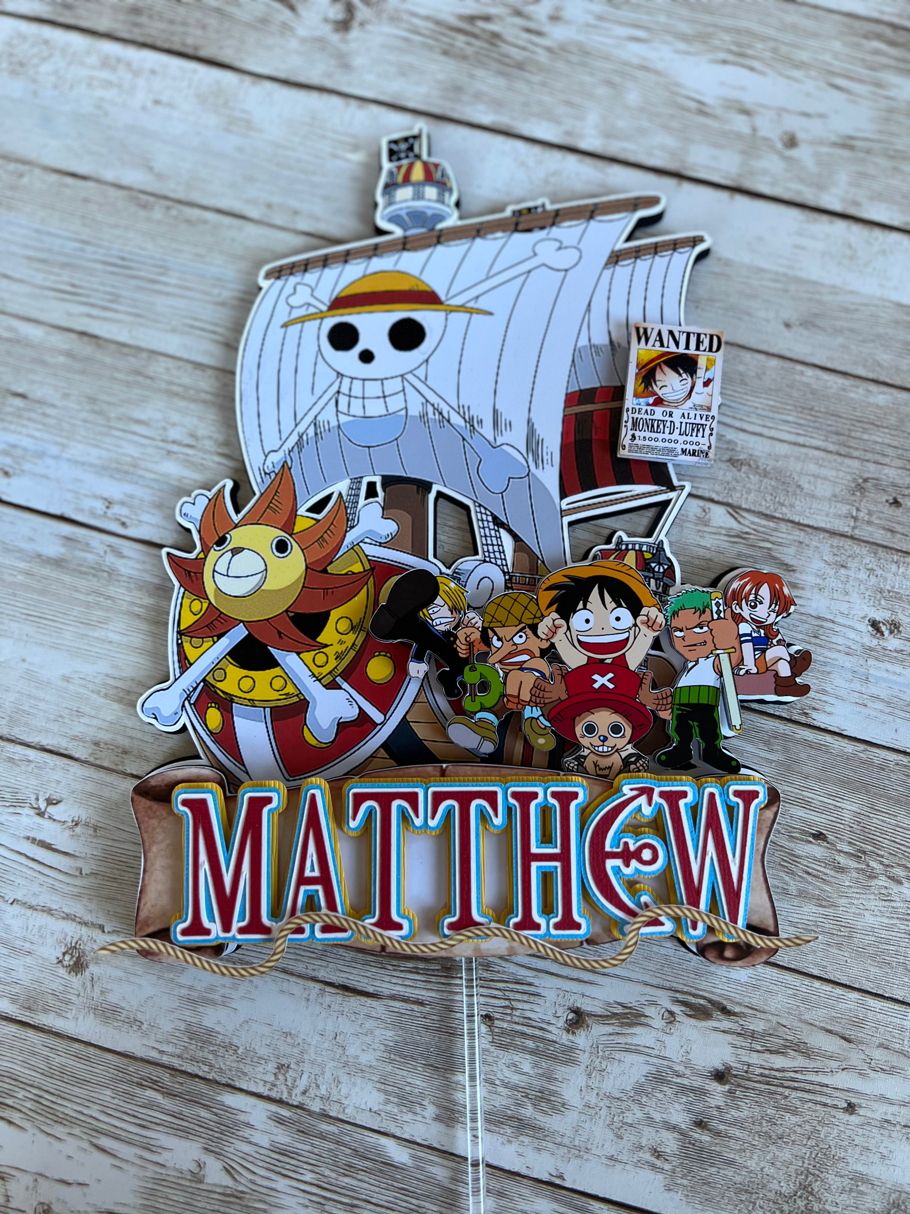 one piece cake topper