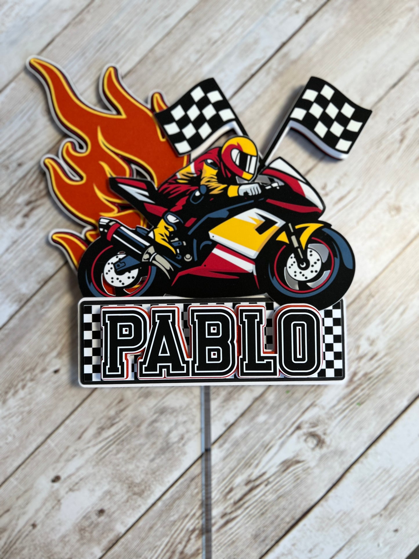 Topo Topper Para Bolo Personalizado Motocross Motos